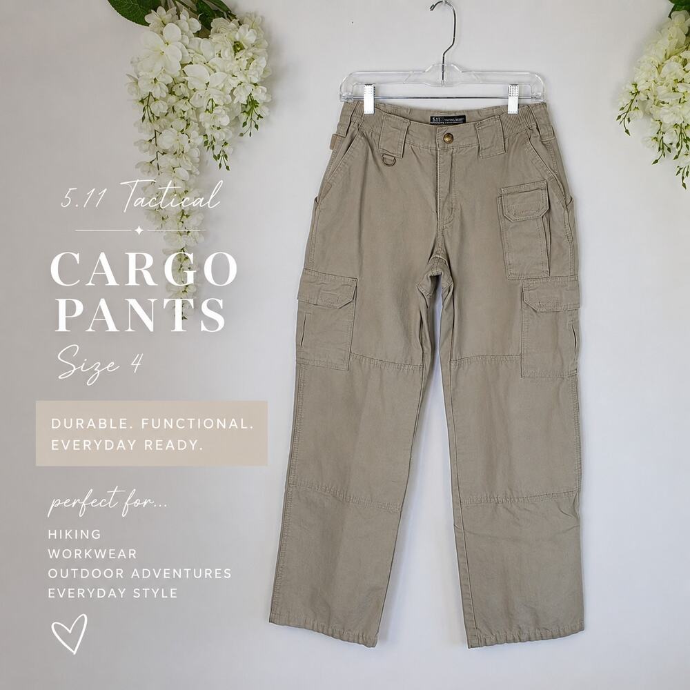 5.11 Tactical Cargo Pants Size 4 Khaki Cotton Utility Gorpcore Workwear 64358
